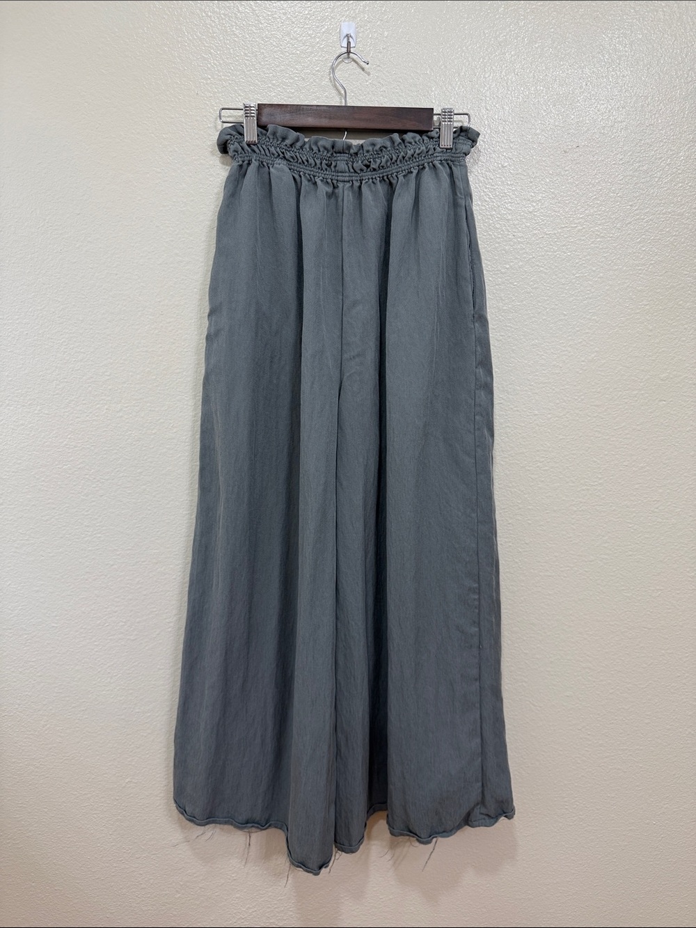 Zara High Waisted Drawstring Cinched Waist Wide Baggy Casual Pants Size Large - Picture 3 of 7